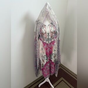 Pakistani Pink & Ivory Printed Salwar Kameez 3 Piece Suit size L